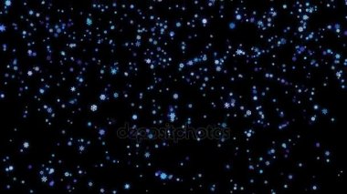 Kar taneleri parçacıklar siyah ekranda aşağı düşmüş