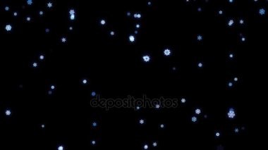 Kar taneleri parçacıklar siyah ekranda aşağı düşmüş