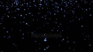 Kar taneleri parçacıklar siyah ekranda aşağı düşmüş