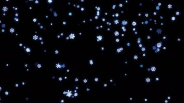 Kar taneleri parçacıklar siyah ekranda aşağı düşmüş
