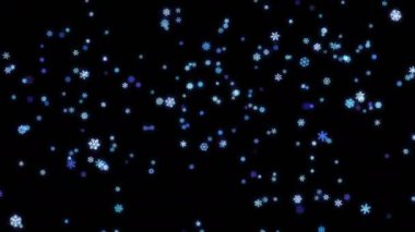 Kar taneleri parçacıklar siyah ekranda aşağı düşmüş