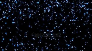 Kar taneleri parçacıklar siyah ekranda aşağı düşmüş