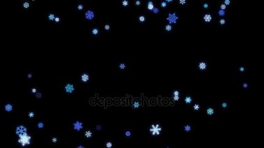 Kar taneleri parçacıklar siyah ekranda aşağı düşmüş