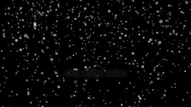 Kar taneleri parçacıklar siyah ekranda aşağı düşmüş