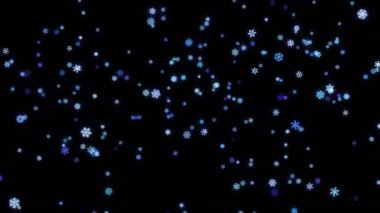 Kar taneleri parçacıklar siyah ekranda aşağı düşmüş