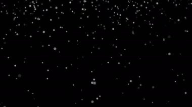Kar taneleri parçacıklar siyah ekranda aşağı düşmüş