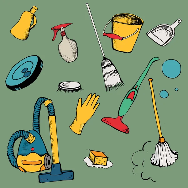 Ustaw ikonę z usługi sprzątania — Wektor stockowy