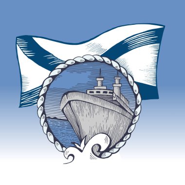 Rus Donanması sembolü. St Andrews bayrak.