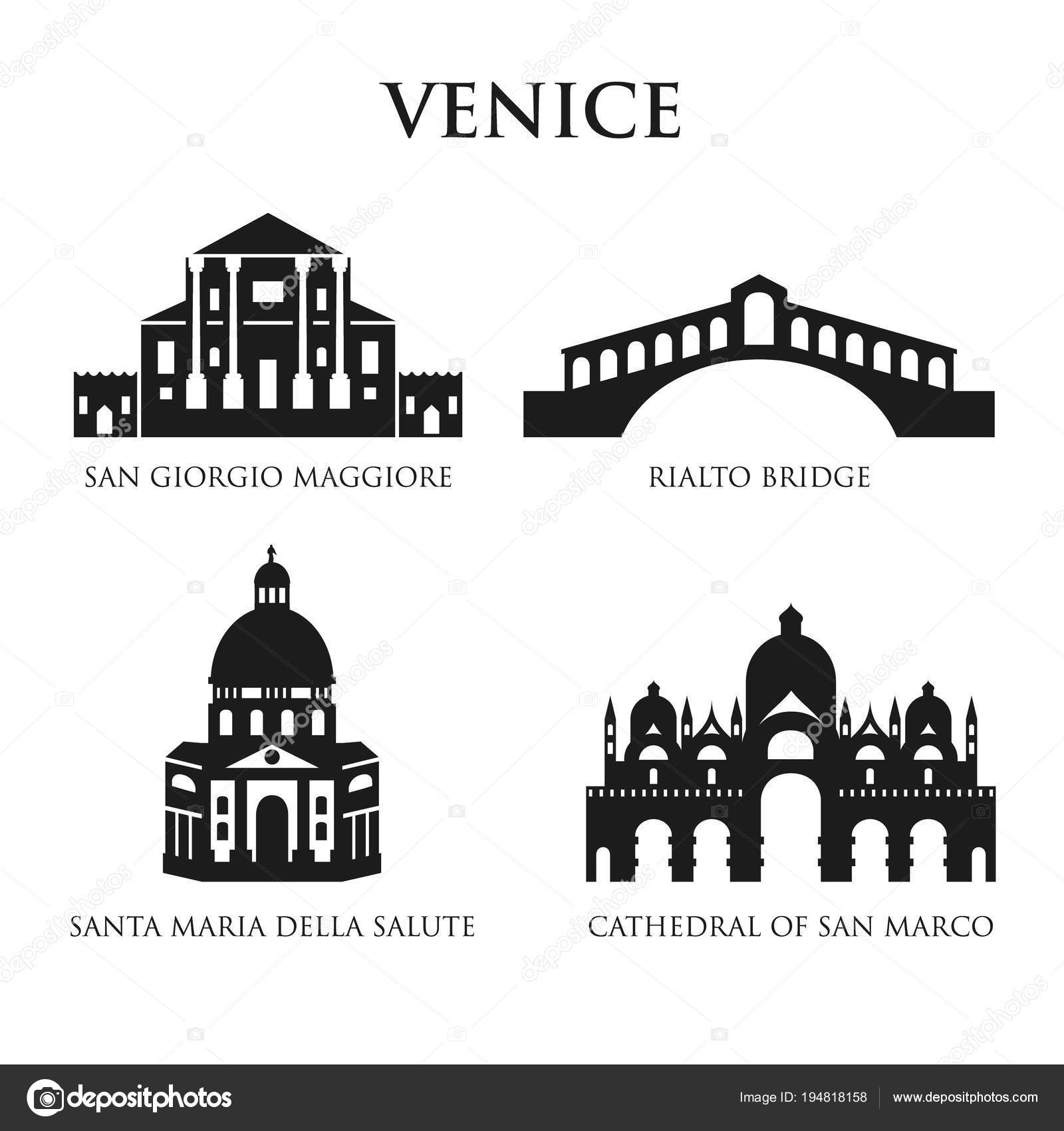 Disegni Di Venezia In Bianco E Nero Insieme Dei Simboli Di
