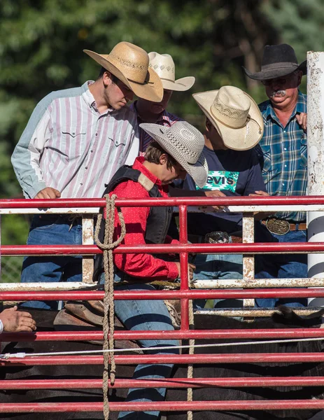 Ação Rodeio Scott Valley Pleasure Park Rodeo Etna Califórnia Julho — Fotografia de Stock