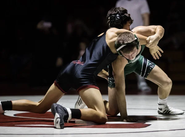 Wrestling Akce Red Bluff Podhorských Střední Školy Pod Reflektorem Palo — Stock fotografie