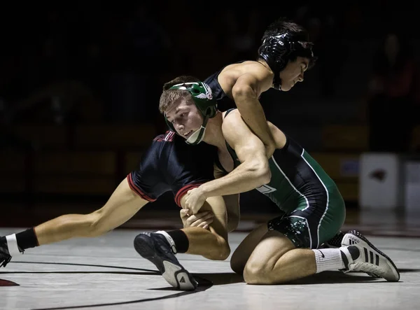 Wrestling Akce Red Bluff Podhorských Střední Školy Pod Reflektorem Palo — Stock fotografie