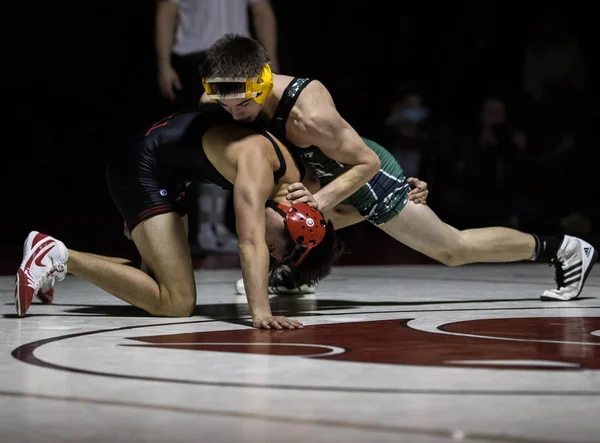 Wrestlers Wrestling Action Red Bluff Foothill High School Spotlight Palo — Photo