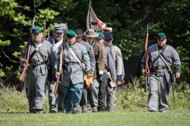 Amerikan İç Savaşı reenactors kırmızı blöf, Kaliforniya'da köpek Adası Event'de eylem.