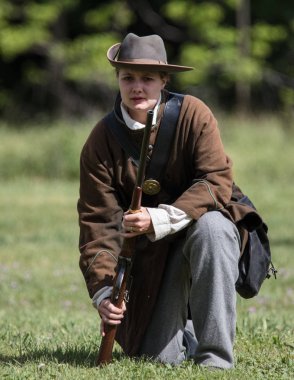 Amerikan İç Savaşı reenactors kırmızı blöf, Kaliforniya'da köpek Adası Event'de eylem.