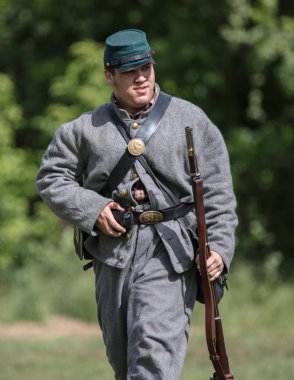 Amerikan İç Savaşı reenactors kırmızı blöf, Kaliforniya'da köpek Adası Event'de eylem.