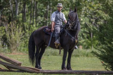 Amerikan İç Savaşı reenactors kırmızı blöf, Kaliforniya'da köpek Adası Event'de eylem.