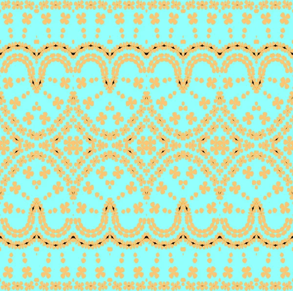 Seamless floral ornament turquoise orange