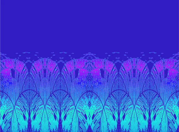 Bezproblémové ornamenty tyrkysové modré fialové s copyspace — Stock fotografie