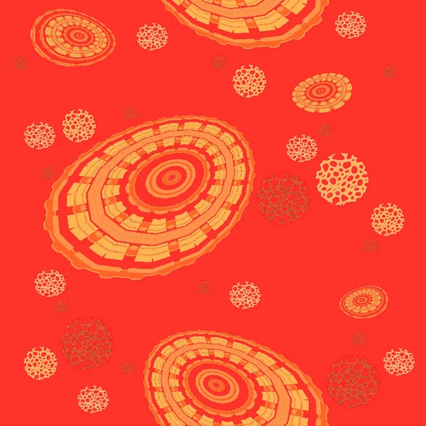 Бесшовные круги и эллипсы рисунок красный желтый оранжевый — стоковое фото