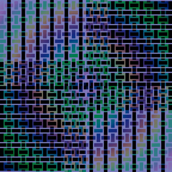 Seamless rectangles pattern purple green black — Stock Photo, Image