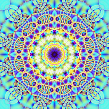 Süsleme turkuaz mavi mor sarı yuvarlak sorunsuz