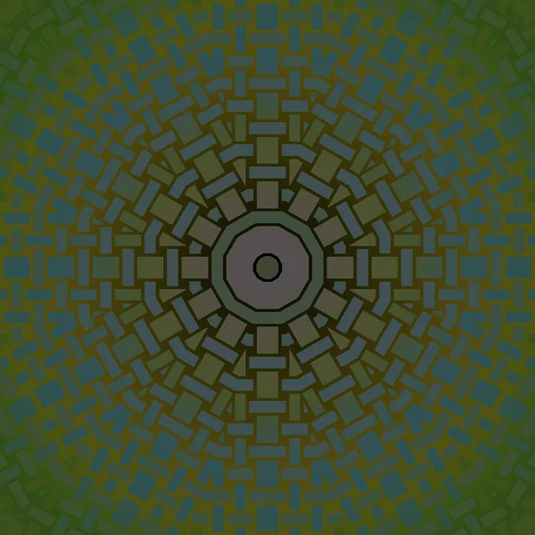 Απρόσκοπτη ομόκεντρο κύκλο πράσινο στολίδι μπλε γκρι θολή — Φωτογραφία Αρχείου