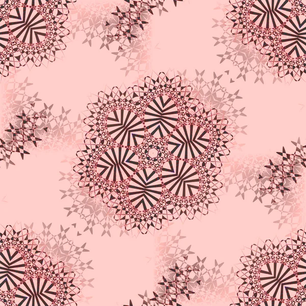 Цветочный орнамент розово-серый коричневый — стоковое фото