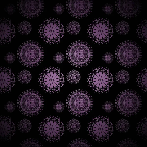 Seamless circle ornaments purple black centered and blurred — Stock Photo, Image