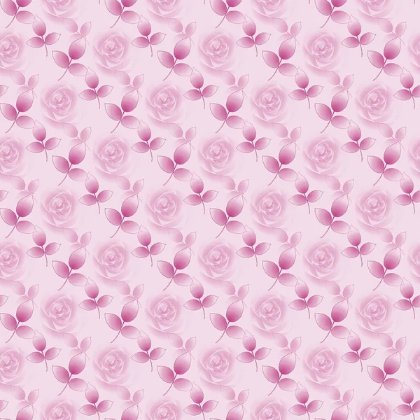 Бесшовные тонкие абстрактные розовые бутоны фиолетового цвета с листьями по диагонали — стоковое фото