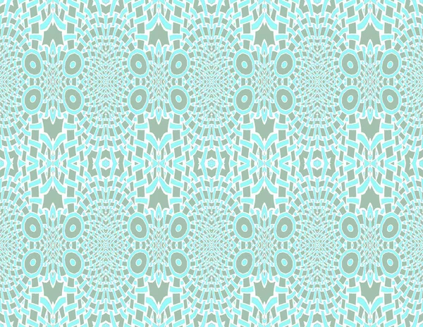 Seamless intricate ellipses pattern turquoise green white