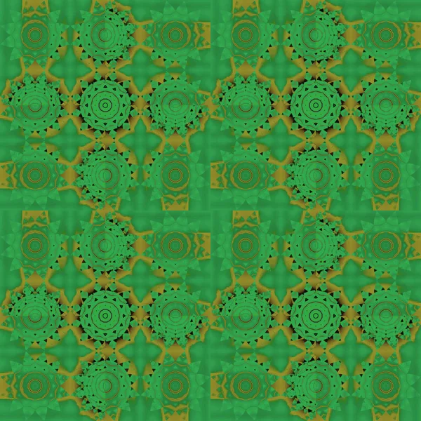 Abstrakte Kreis Ornamente grünes Gold — Stockfoto