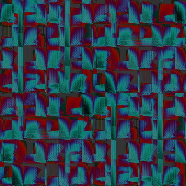 Abstraktes geometrisches kompliziertes Muster türkis blau grün lila braun rot — Stockfoto