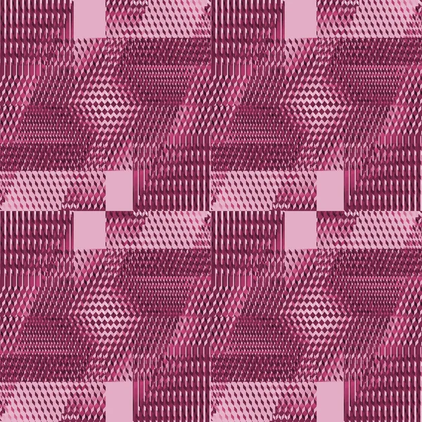 Seamless intricate waffle-weave pattern pink red violet — Stock Photo, Image