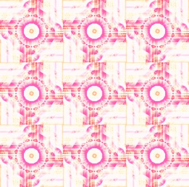 Kesintisiz Daire ve kare Menekşe beyaz sarı turuncu desen