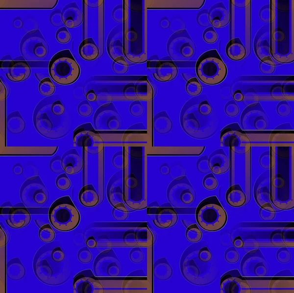 Seamless circles pattern dark blue brown purple black overlaying — Stock Photo, Image