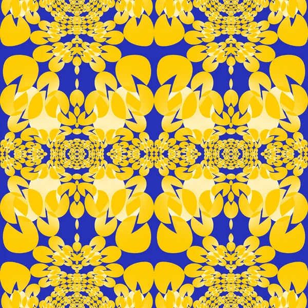 Sömlös ellipser ornament gul Mörk blå — Stockfoto