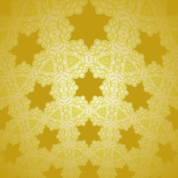 Csillag mintát görgetni kerek díszeket fehér sárga arany homályos — Stock Fotó