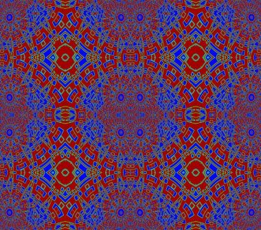 Normal karmaşık süsleri kırmızı ve lacivert