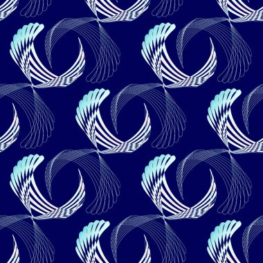 Normal eğri çizgili beyaz desen ve açık mavi koyu mavi çapraz olarak