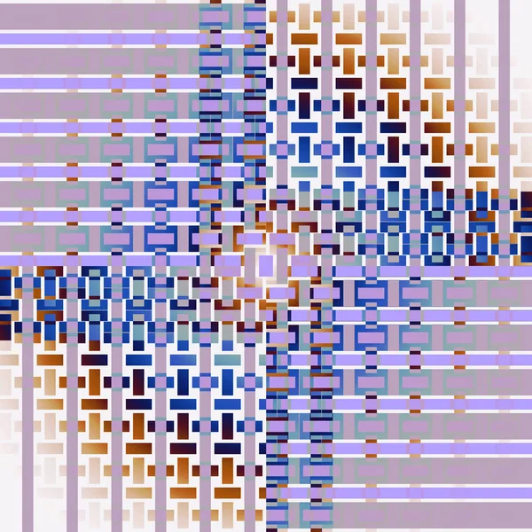 Rectángulos y rayas patrón púrpura azul marrón beige blanco desplazado — Foto de Stock