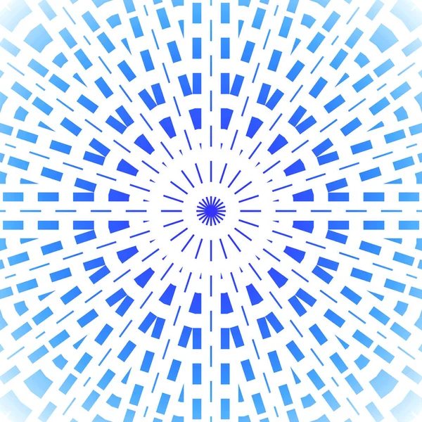 Ornamento círculo concêntrico luz azul e azul no branco — Fotografia de Stock