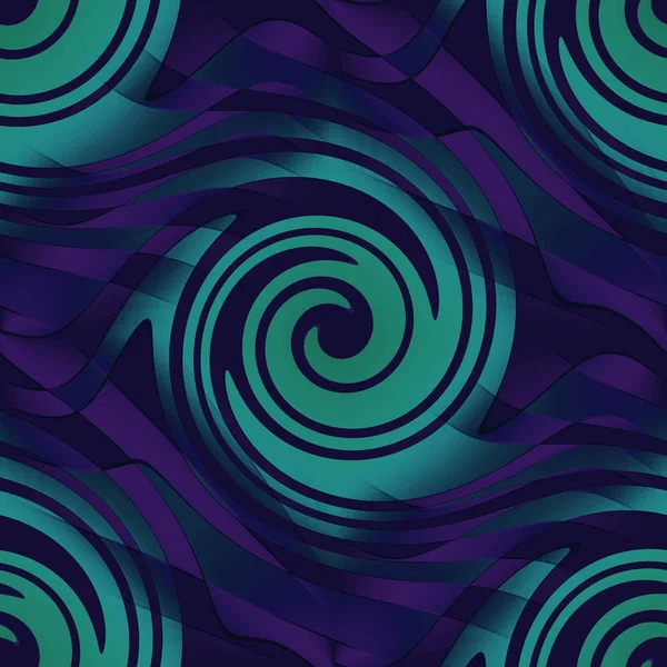 Regelmäßige Spiralen Muster türkis grün violett schwarz Stockbild