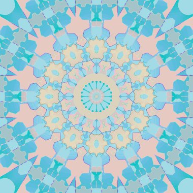 Yuvarlak süsleme turkuaz pembe turuncu açık mavi