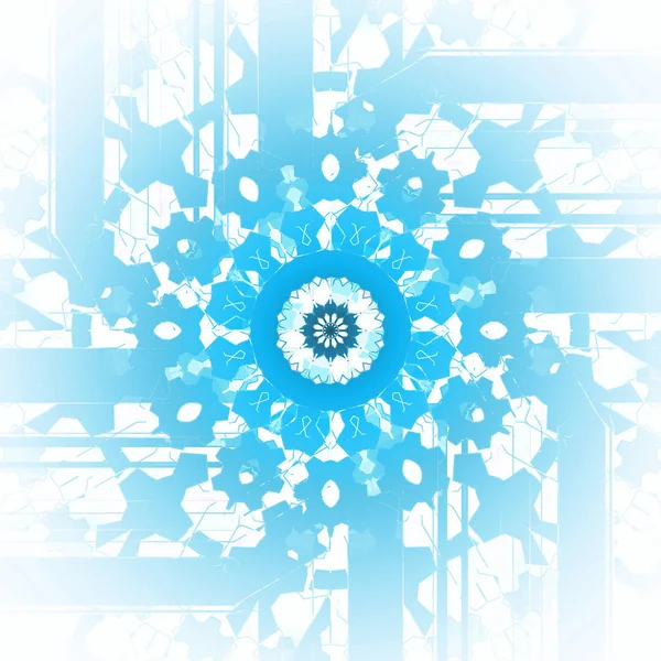Ornamento redondo regular azul claro blanco borroso — Foto de Stock