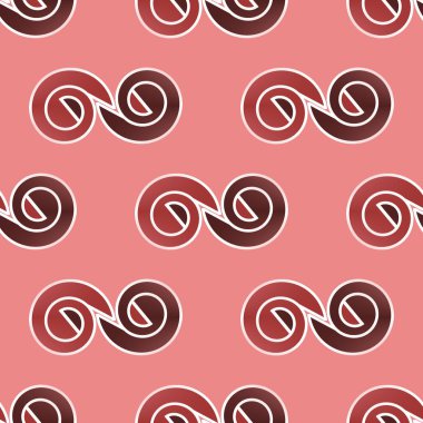 Sorunsuz spiraller kahverengi pastel kırmızı beyaz desen