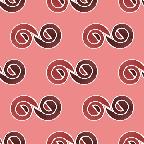 Patrón espirales sin costura marrón pastel rojo blanco —  Fotos de Stock