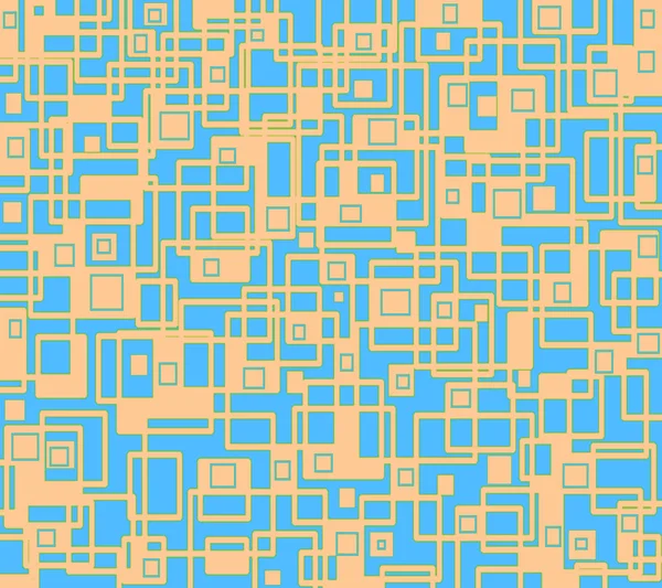 Nepravidelné čtverce a obdélníky vzor oranžová světle modré překrytí — Stock fotografie