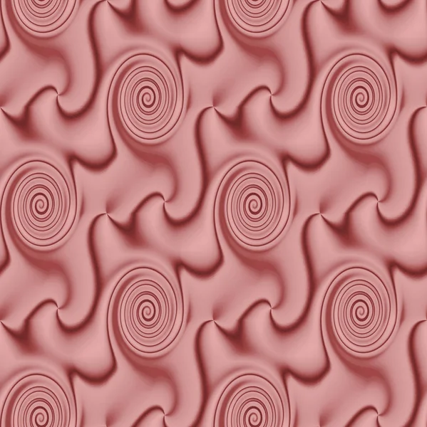 Modello di spirali regolari senza cuciture con linee ondulate rosa marrone dimensionale lucido — Foto Stock