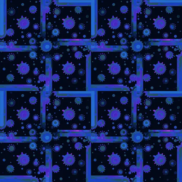 Squares and circles pattern black blue violet purple — Stock Photo, Image